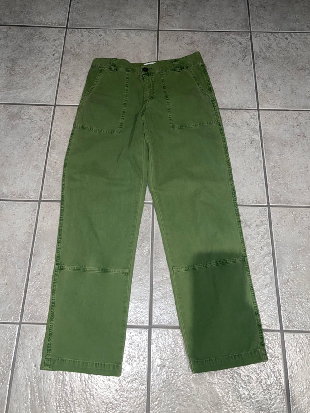 Velvet by Graham & Spencer Olive Green Cropped Utility Pants